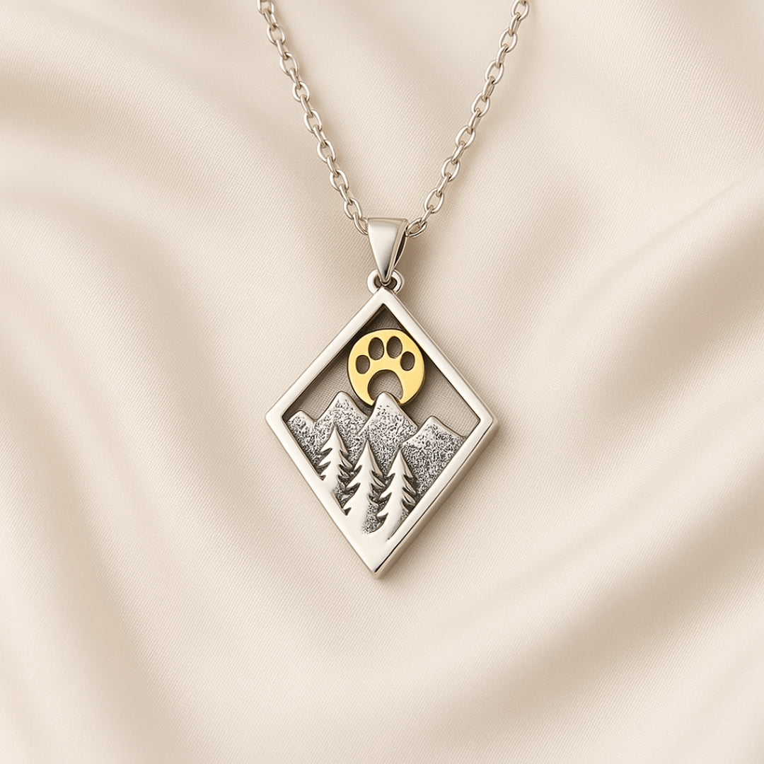 Paw Sunset Mountain Necklace