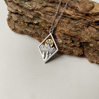 Paw Sunset Mountain Necklace