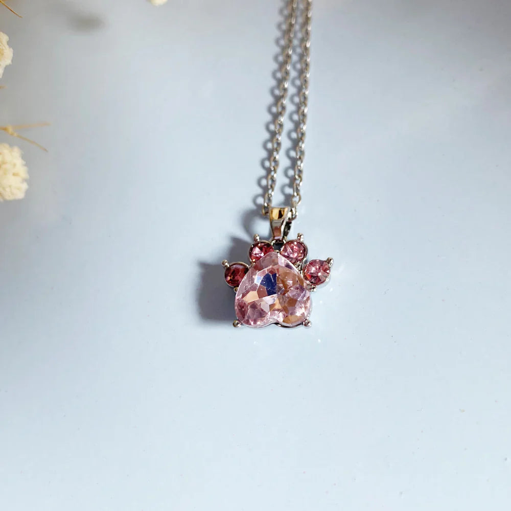 Paw Print Birthstone Necklaces