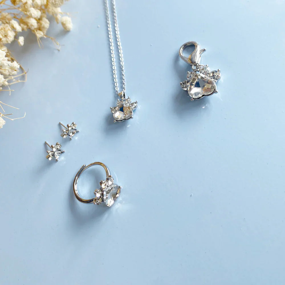 Paw Print Birthstone Jewelry Set