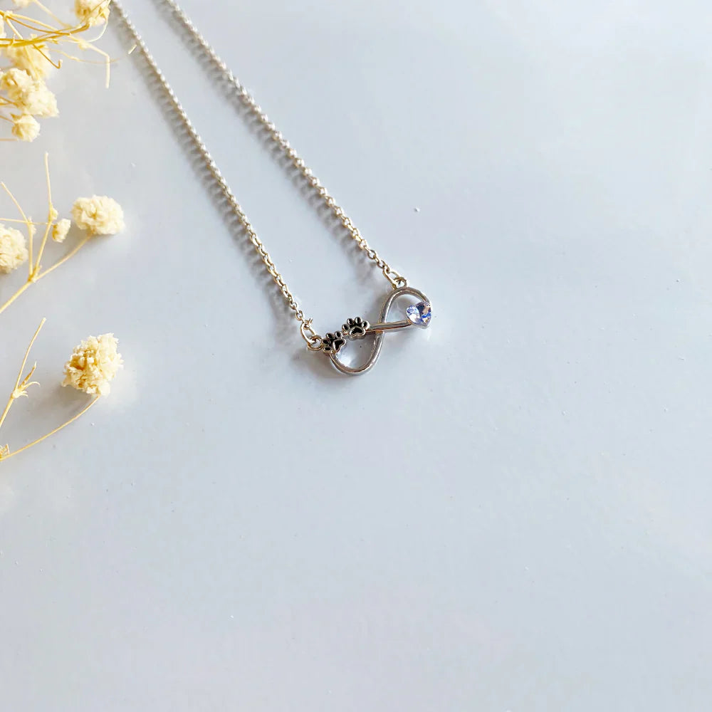 Infinity Paw Print Necklace