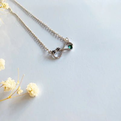 Infinity Paw Print Necklace