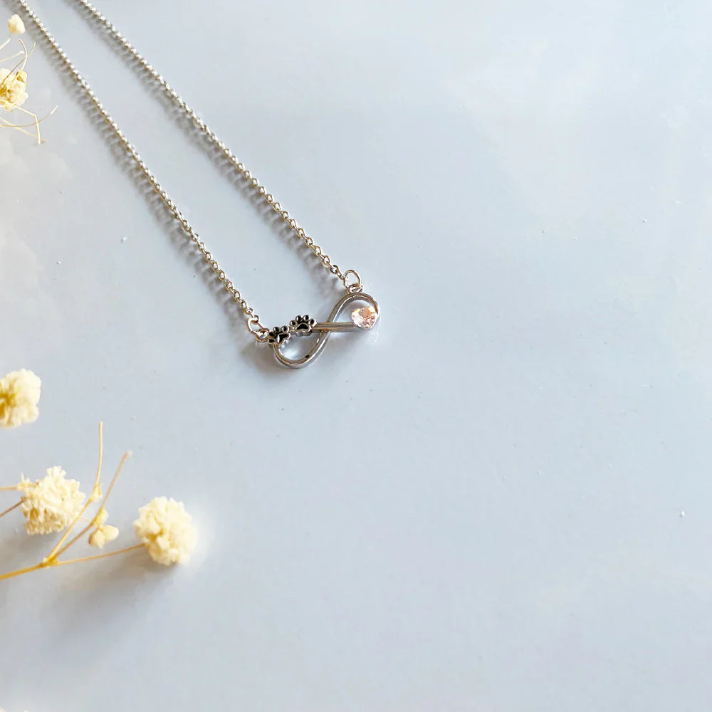 Infinity Paw Print Necklace