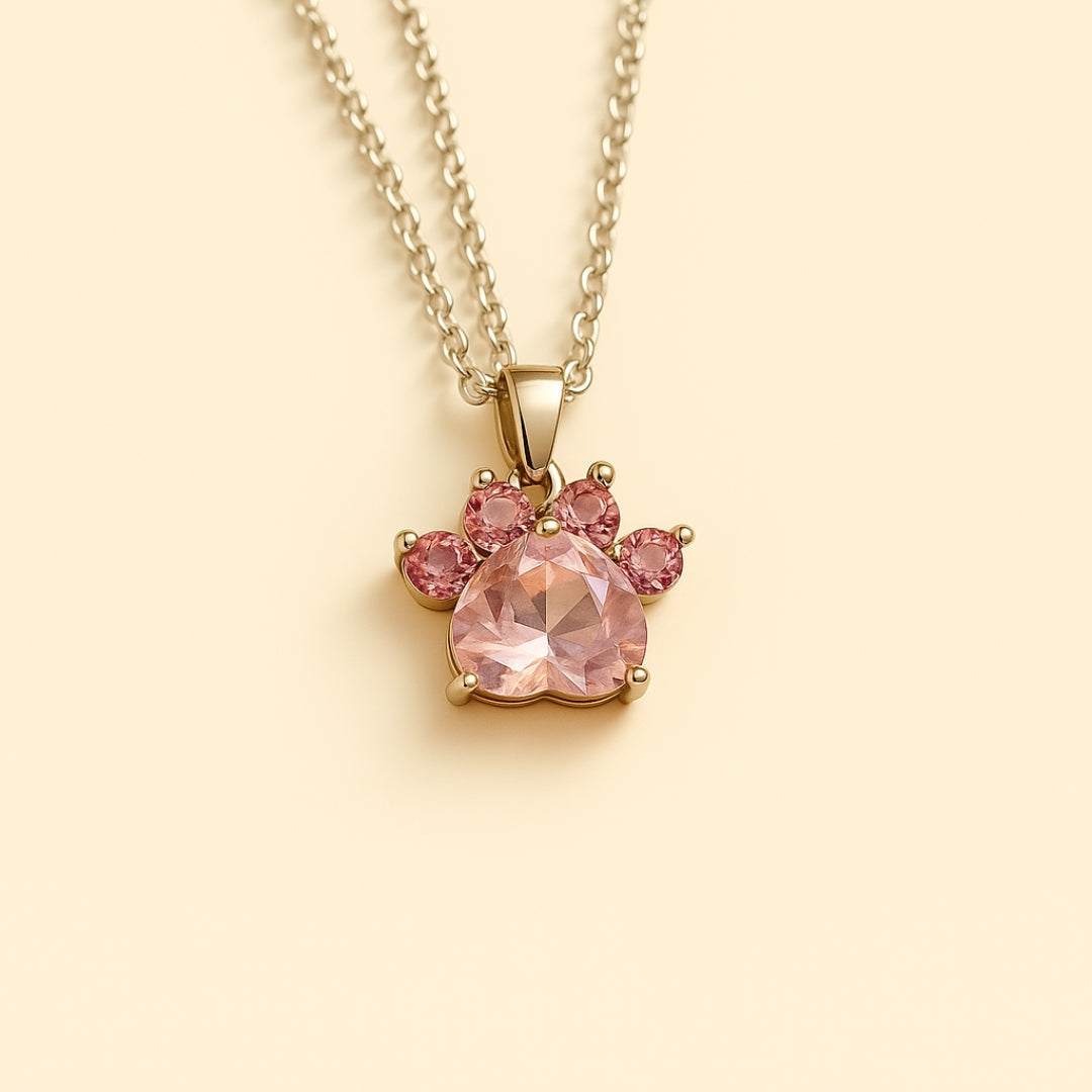 Paw Print Birthstone Necklaces