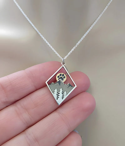 Paw Sunset Mountain Necklace
