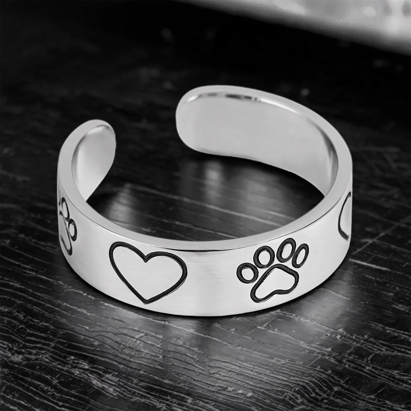Heart Paw Minimalist Ring
